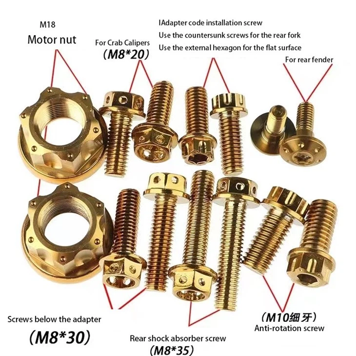 Titanium Motorcycle Bolts And Fasteners